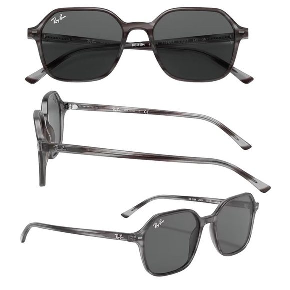Ray-Ban Other - Ray-ban Grey Square Striped Mens/Unisex Grey Medium Size 51-18 John NWOT